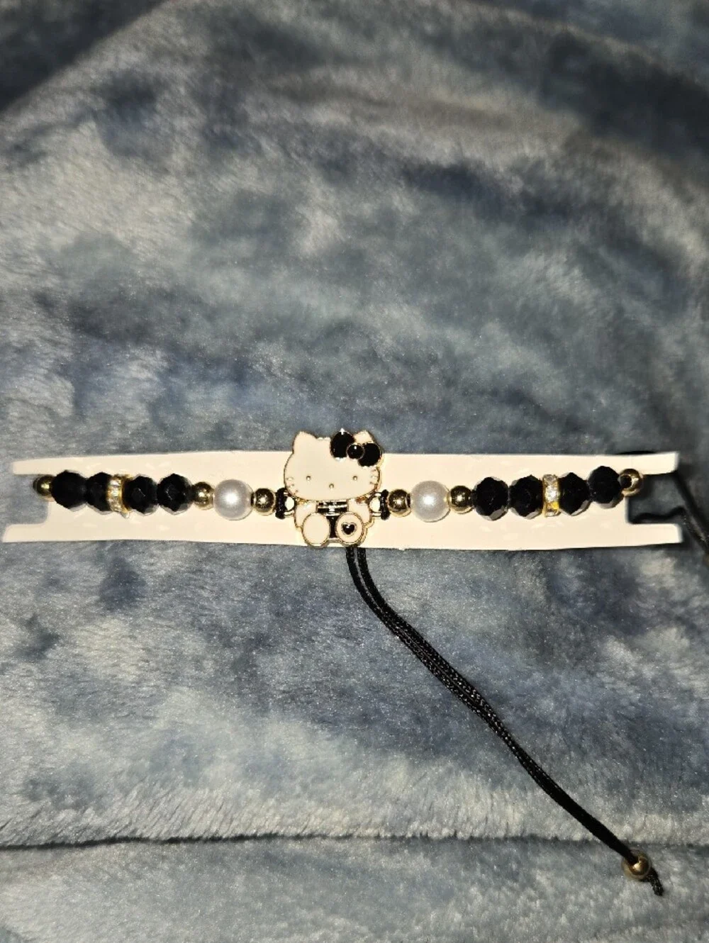 3/$10 Bundle Deals Black Pearl Beaded Hello Kitty Bracelet - Women Accessories